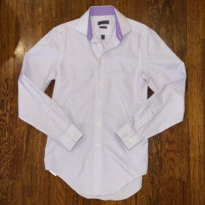 Calvin Klein Men's Purple Checkered Dress Shirt